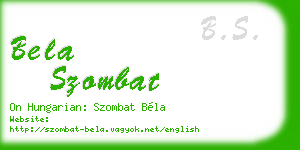 bela szombat business card